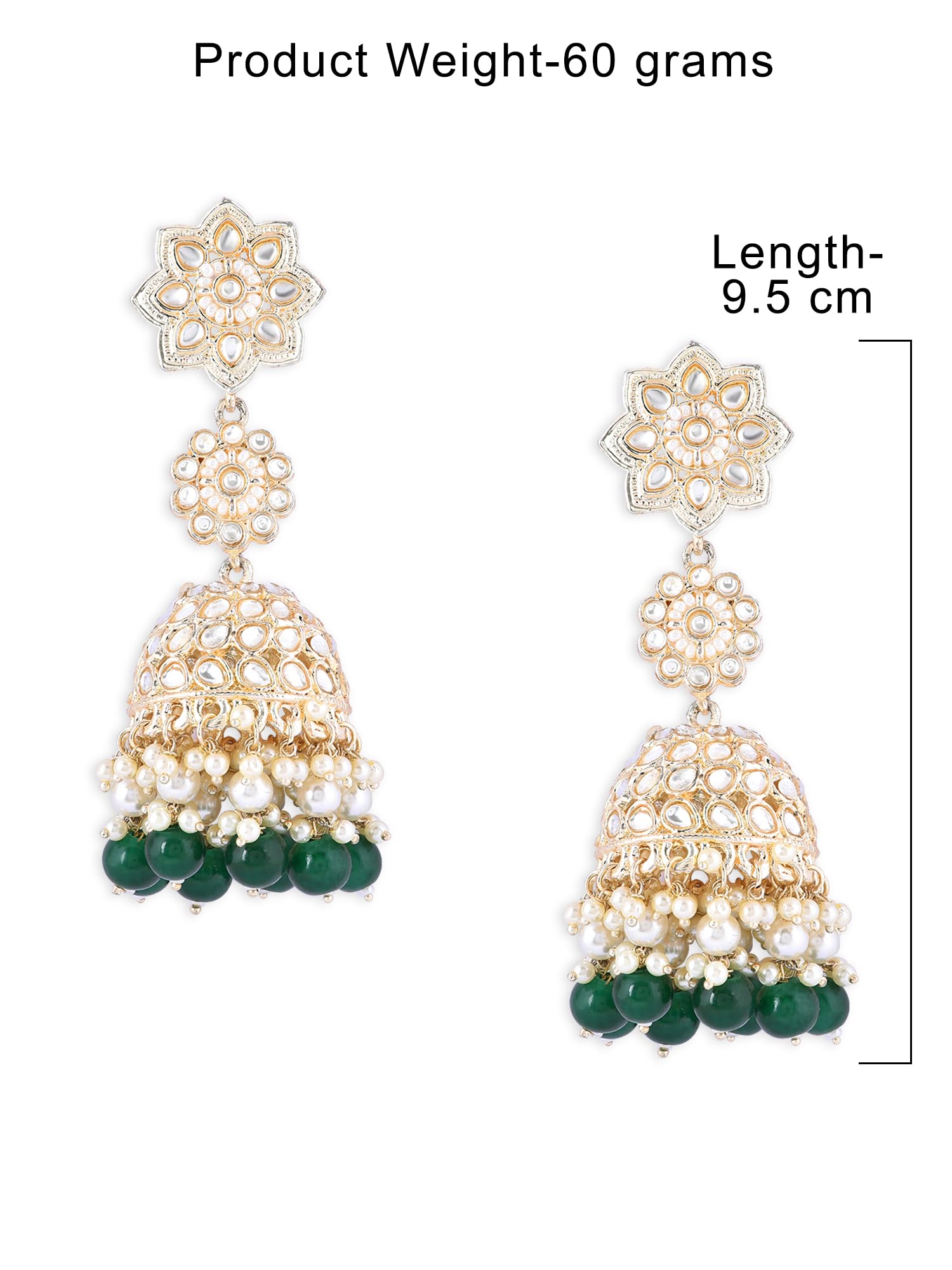 Cluster Beads & Kundan Jhumki Earring - ZPFK16208
